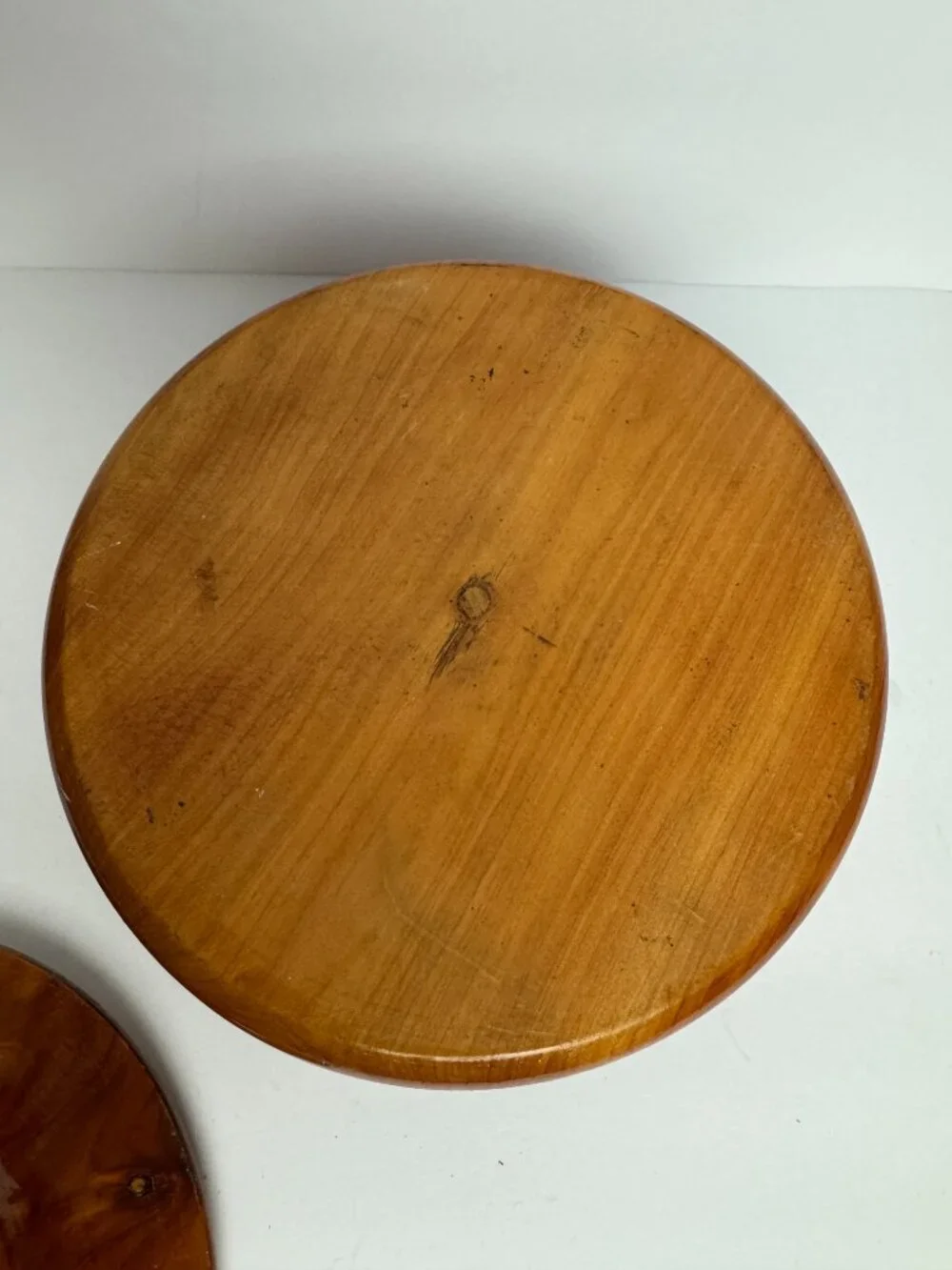 Vintage Wooden Bowl w/Lid  Storage Box Serving Dish